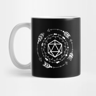 Bohemian D20 Dice Arrows Tabletop Roleplaying RPG Gaming Addict Mug